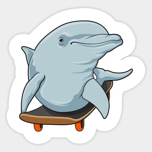 Dolphin as Skater with Skateboard Sticker